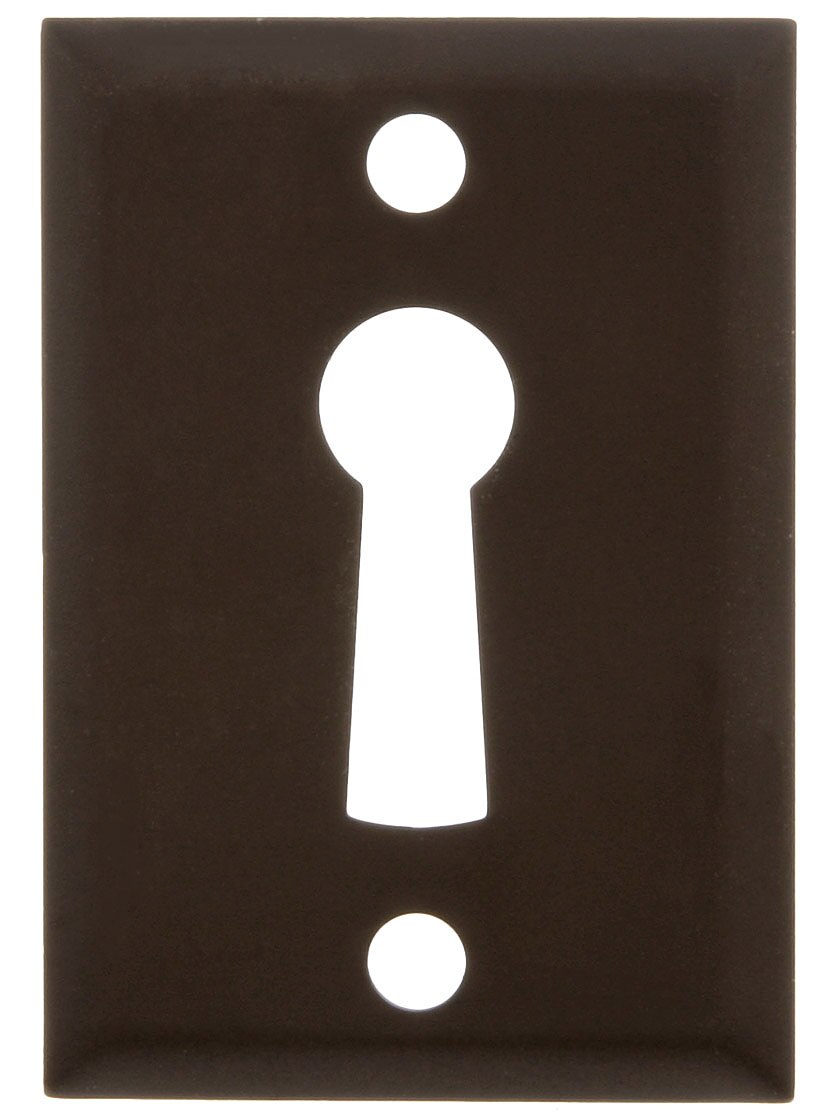 Rectangular Stamped Brass Keyhole Cover 1 11/16" x 1 3/16" House of